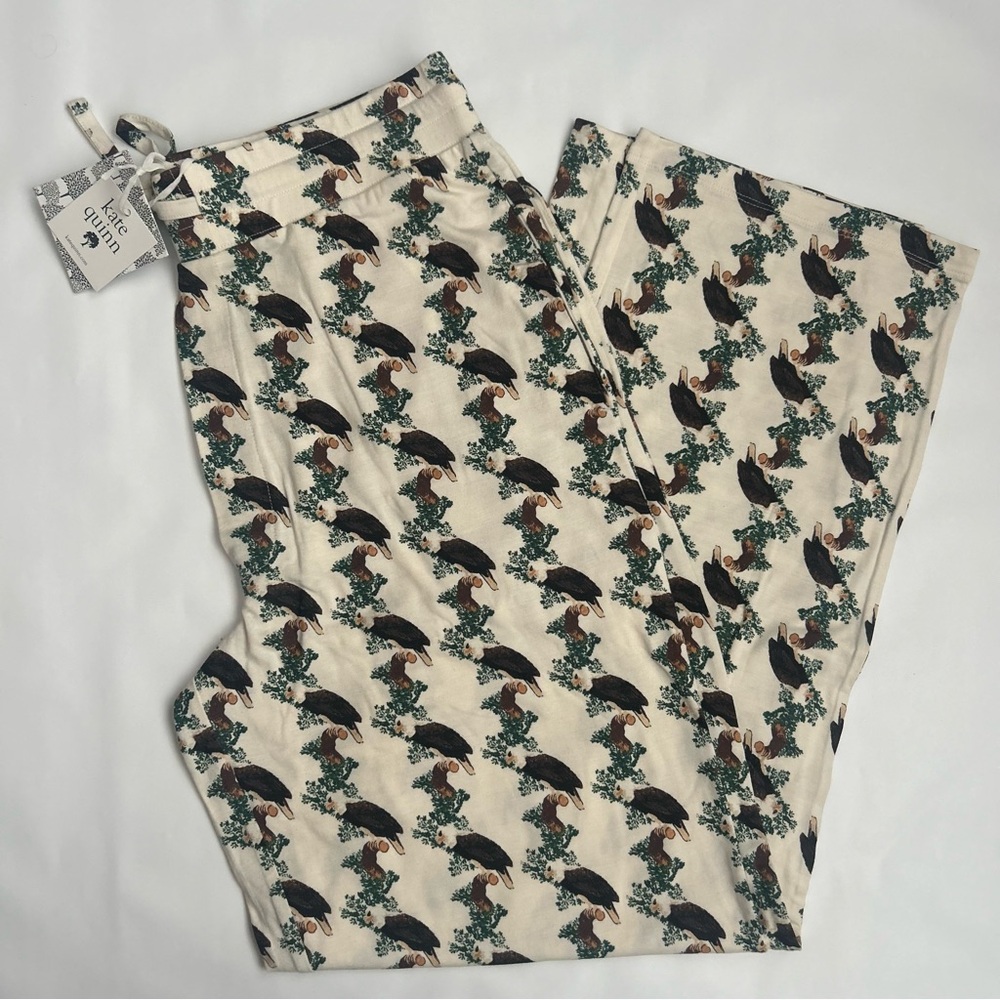 NWT Kate Quinn Men’s Small Modal Lounge Pajama Pants Eagle Print Pockets